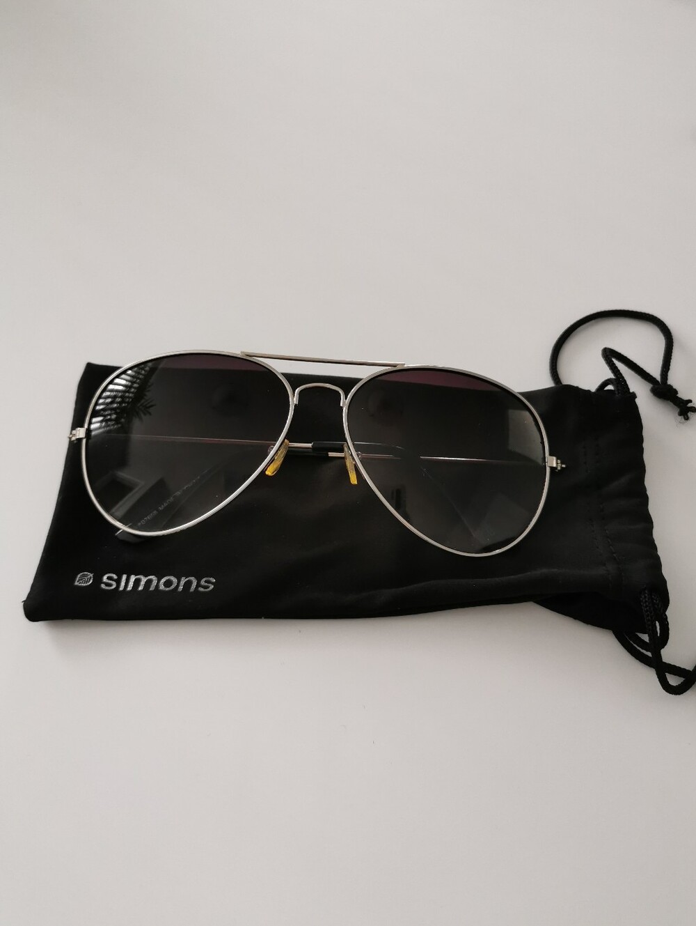 Men's Aviator Silver Metal Frame Sunglasses with Dark Lenses